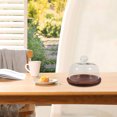 thumbnail image 5 of Nishuna Glass Dome Wood Tray Cake Storage Holder Dessert Display Wood Plate Cupcake Plate, 5 of 6