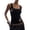Black, variant on Womens Slim Sexy Tanks Tops Square Neck Sleeveless Metal Eyelet Rivet T Shirts Ribbed Fitted Fashion Y2k Casual Summer Dark Gray S