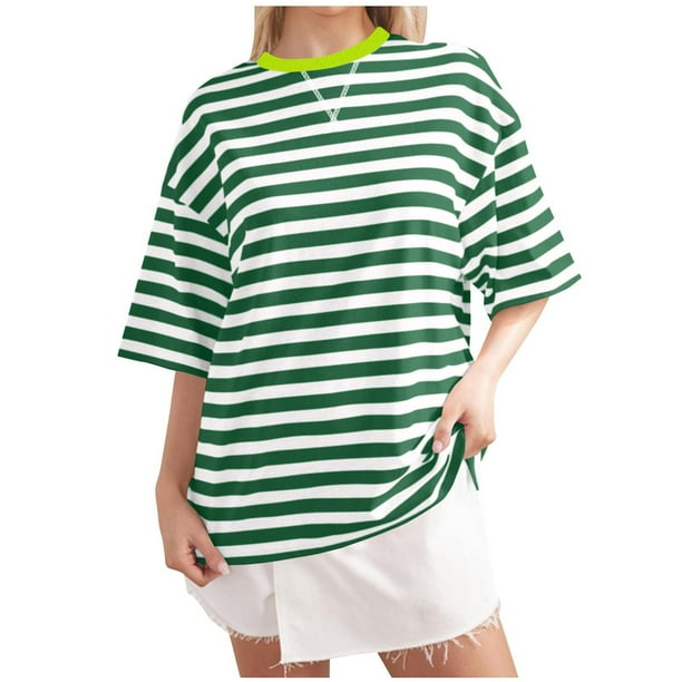 Camiseta de Manga Corta de Cuello Redondo de Impresión Cómoda Casual para las Mujeres, Camisetas Cortas para las Mujeres