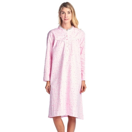 

Casual Nights Women s Flannel Floral Long Sleeve Nightgown