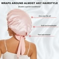 thumbnail image 2 of Satin Bonnet Silk Bonnet for Sleeping Double Layer Satin Lined Hair Bonnet with Tie Band Bonnets for Women Natural Curly Hair, 2 of 8