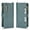 Green, variant on For Samsung Galaxy Z Fold 3 5G Shockproof Matt Leather Zipper Wallet Case Cover with Crossbody Strap