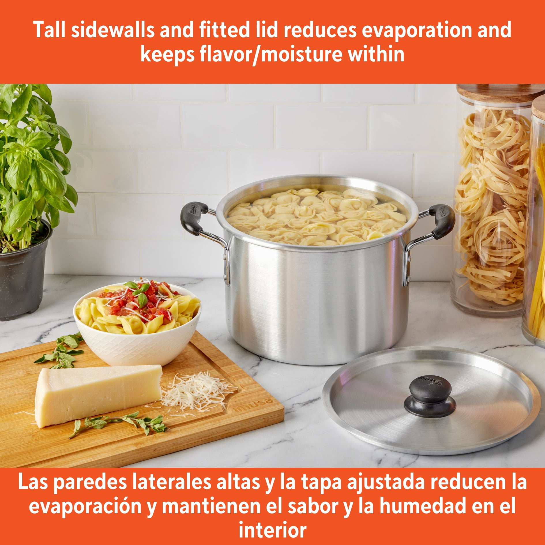 Im Usa 8 Qt Aluminum Stock Pot with Cool Touch Handles for Stews