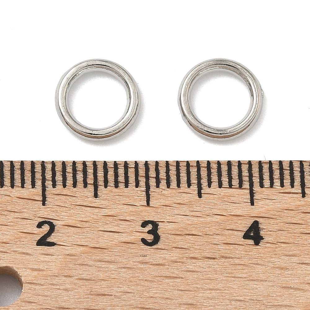 1500 pc Alloy Soldered Closed Jump Rings Round Cadmium Free & Lead Free Platinum 8x1.5mm 15 Gauge Inner Diameter: 5.5mm
