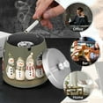 thumbnail image 4 of Yayeee Ashtray with Lid for Cigarette Smokeless Stainless Steel Home Ash Holder, Cute Snowmen, 4 of 7