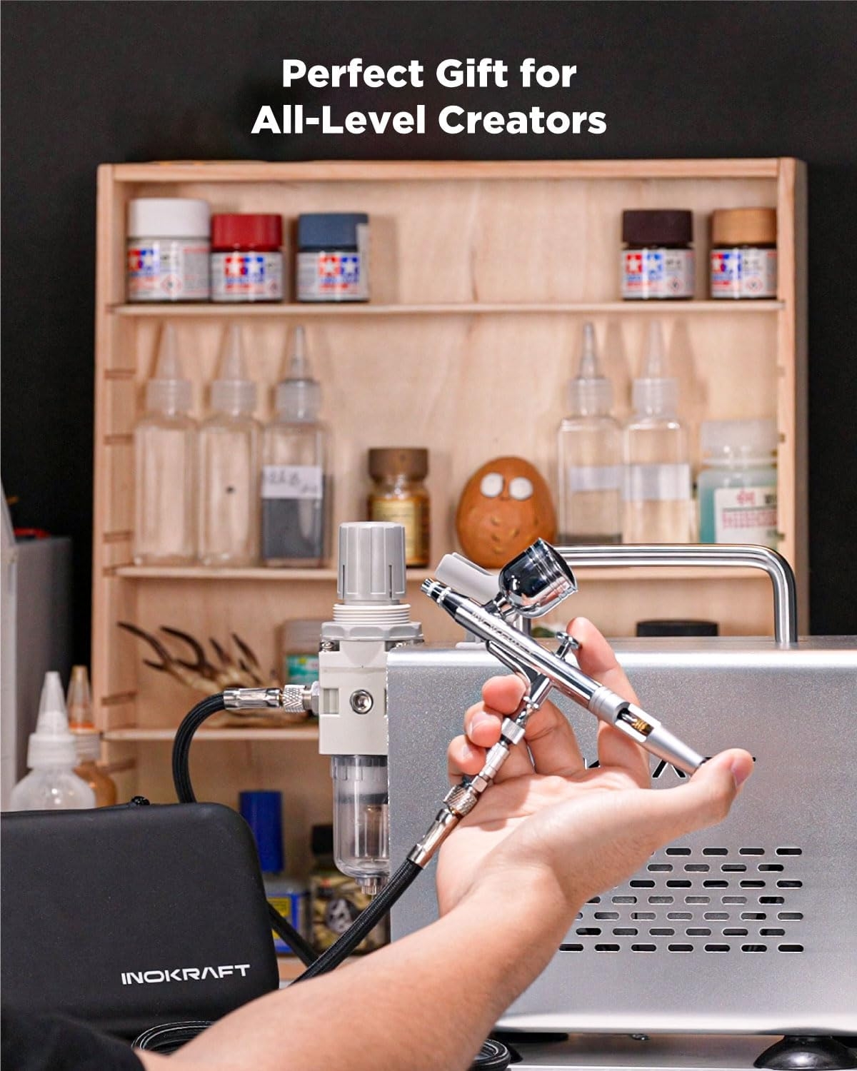 InoKraft Dual-Action Gravity Feed Airbrush Sets