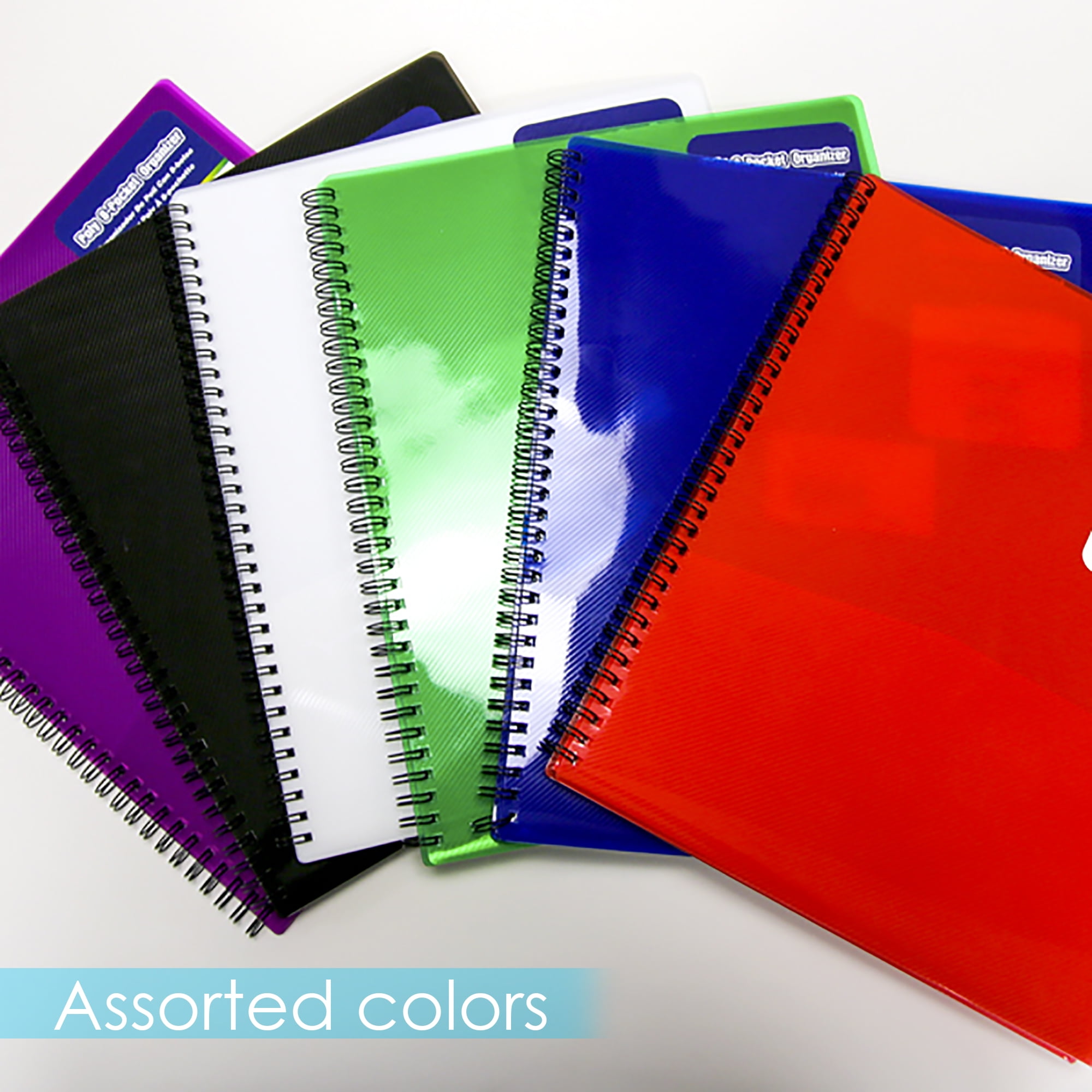 BAZIC 8 Pockets Poly Folder Portfolio Document Folders, 6-Pack