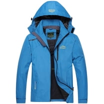 Keevoom Mens Hooded Waterproof Rain Jacket Lightweight Outdoor Windproof Raincoat Jacket