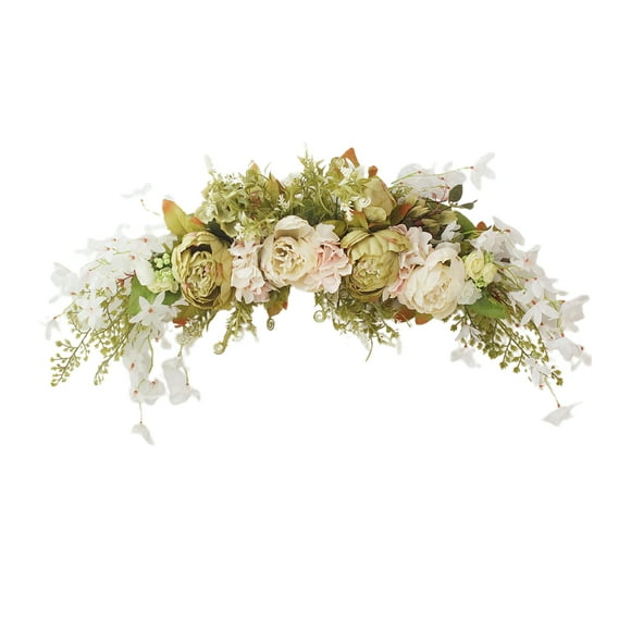 Couronne de la porte de printemps couronne suspendue décorative lintelle couronne artificielle de fleur de pivoine archite
