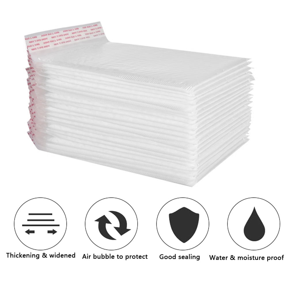 25/50/100Pc Poly Bubble Mailers Shipping Padded Envelopes Self Seal White All Size