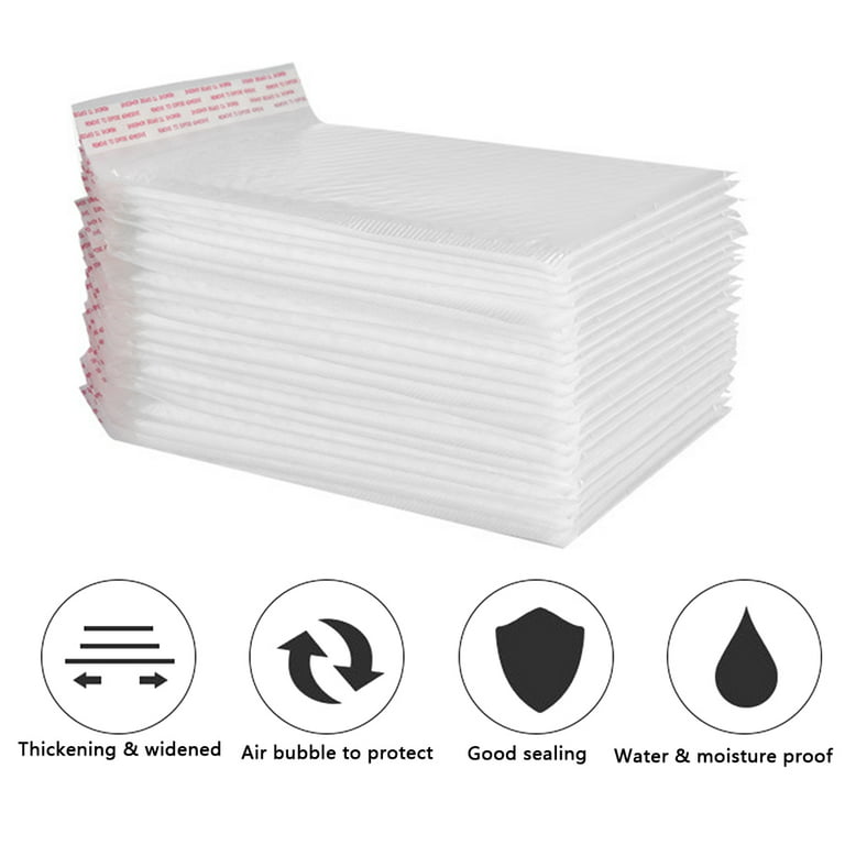 NUOBESTY 25pcs Bubble Envelope Bag water proof Bubble Mailers liner thicken  Mailing Envelopes filling bubble envelope Co-extruded film Mail sack white