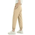 thumbnail image 4 of Hduncf Boys Girls Jogger Pants Kids Workout Atheltic Pants Casual Elastic Waist Loose Cotton Sweatpants with Pockets Khaki 5-6Years, 4 of 6