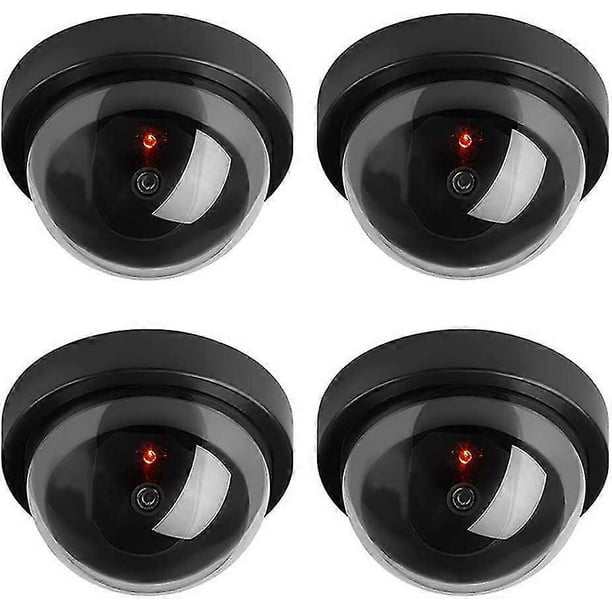 4 X Black Dome Fake Dummy Security CCTV Camera Waterproof IR LED Flashing Red Light Outdoor Indoor Surveillance