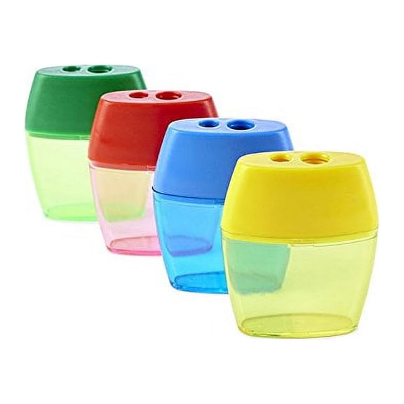 CHARLES LEONARD 1 PENCIL SHARPENER 2 HOLE W/ RECEPTACL (COLOR MAY VARY)