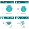 thumbnail image 3 of vancasso Dinnerware Sets, Stoneware Dinner Set for 12, 48-Piece Round Turquoise, Series Bella, 3 of 8