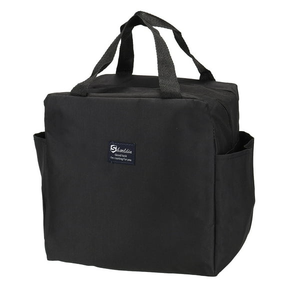 Lunch Box for Women/Men, Insulated Cooler Lunch Bag, 9.8x5.5x9.8 Inch Black