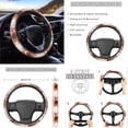 thumbnail image 3 of Renewold 14 PCS Car Seat Covers Set for Men, Auto Seat Protector with Steering Wheel Seat Belt Cover Garbage Bag Armrest Handbrake Rear View Mirror Protector Coasters, Highland Cow Pink Floral, 3 of 7