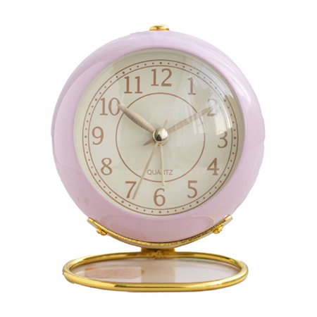 DESIGNICE 2026 New Tabletop Clock Soft Lit Table Clock with Curved Glass Cover Gold Finished Metal Desk Clock for Elegant Spaces for Home Office Living Room Study