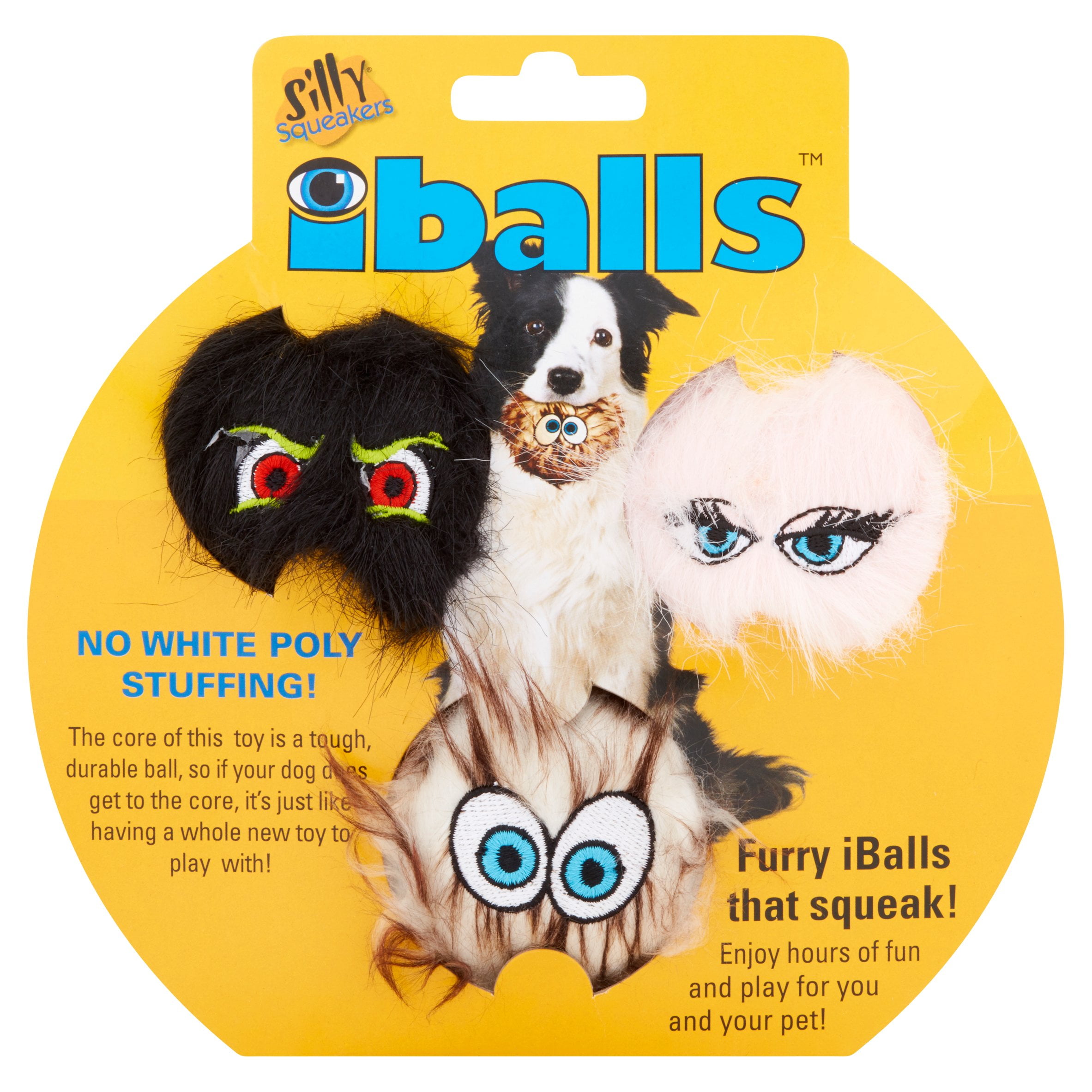 VIP Products Tuffy Pet Toys Silly Squeaker iBalls Dog Toy, Multicolor