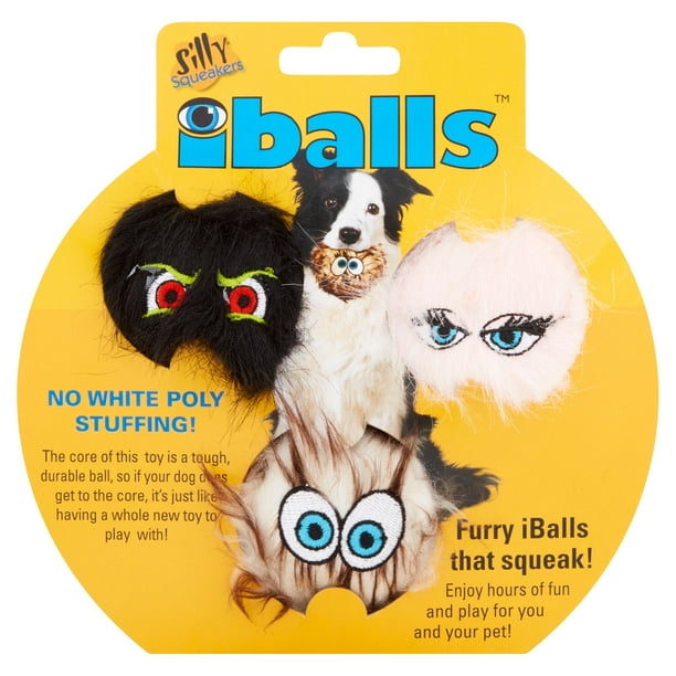 VIP Products Tuffy Pet Toys Silly Squeaker iBalls Dog Toy, Multicolor
