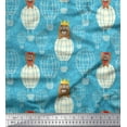 thumbnail image 1 of Soimoi Polyester Crepe Fabric Triangle,Cartoon & Hot Air Balloon Holiday Fabric Prints by Yard 42 Inch Wide, 1 of 1
