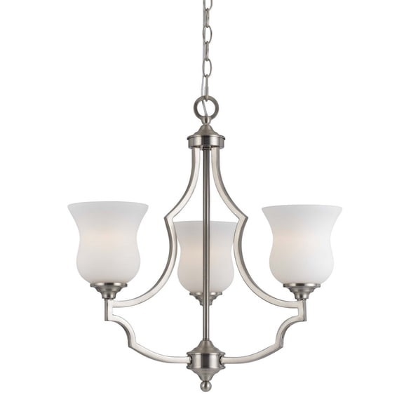 Cal Lighting Three Light Chandelier in Brushed Steel
