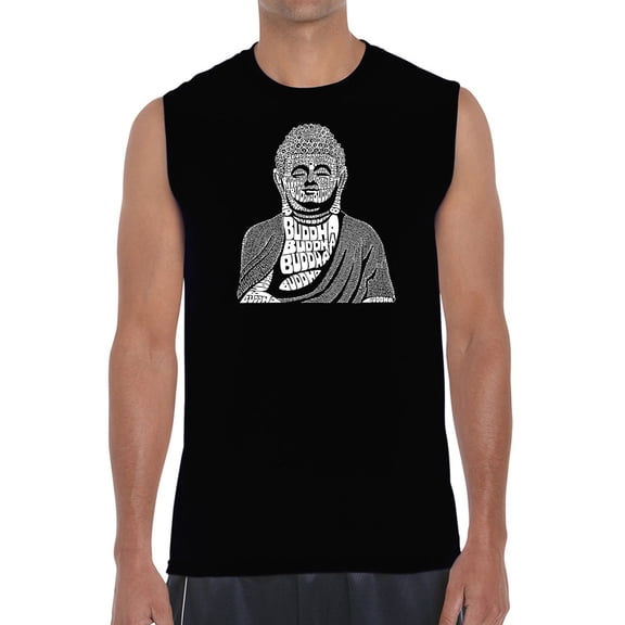Men's Word Art Sleeveless T-shirt - Buddha