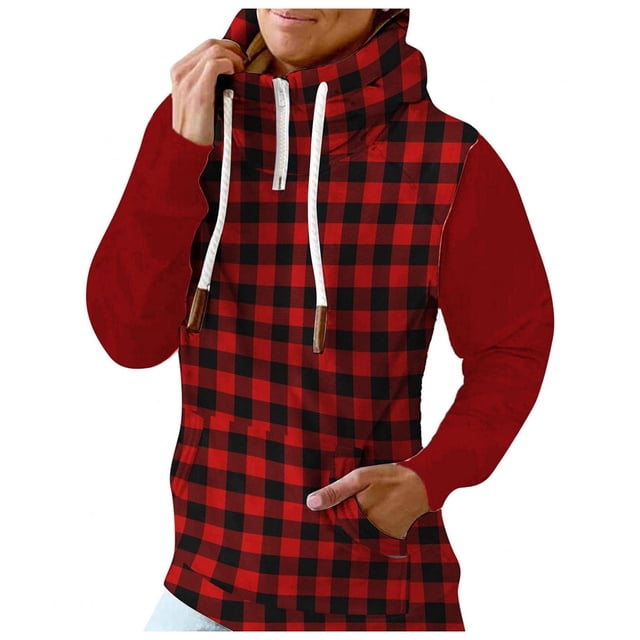 Pompotops Chandails en Molleton d'Hiver Chauds pour Femmes Chandail Décontracté à Manches Longues avec Capuche et Poches