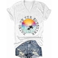 thumbnail image 2 of Women's V-Neck Sunshine Palm womens graphic t shirts(V5-White,L), 2 of 2