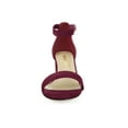 thumbnail image 6 of BLISSFUL STEP Women's Open Toe Ankle Strap Block Heel Sandals Burgundy 7, 6 of 7