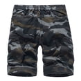 thumbnail image 2 of SWSMCLT Men's Cargo Shorts Camo Casual Fashion Short Loose with Pocket Summer Full Cotton Knee Length Lightweight Camouflage Printed Black1 34, 2 of 5