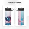 thumbnail image 3 of Honeii Vintage Camera Splash Art Print 18 oz Insulated Water Bottle with Straw Lid, Stainless Steel Sports Water Bottles, Double Walled Vacuum, Leak Proof, 3 of 8