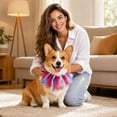 thumbnail image 3 of 4Th of July Dog Collar Accessory with Tulle Ribbon and Star Embellishments, Red White and Blue, for Small Dogs and Cats, Patriotic Decoration, 3 of 4