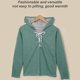 thumbnail image 5 of Guardurnaity Sudadera con capucha de manga larga con cuello en V y cordón para mujer Prendas para la parte del cuerpo Gris verdoso S, 5 of 6