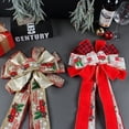 thumbnail image 4 of MesaSe Christmas Tree Top Decoration Snowflake Print Tear Resistant Workmanship Increase The Atmosphere  Tree Ribbon Bow Pendant for Christmas Red One Size, 4 of 13
