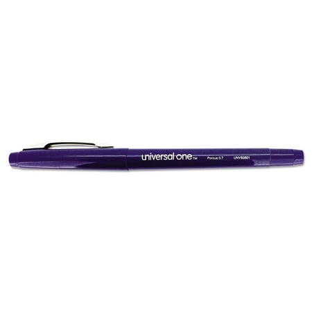 Deluxe Porous Tip Stick Pen, Blue Ink, Medium, Dozen