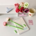 thumbnail image 3 of Jiibva 5Pcs Artificial Rose Gel Pen, Rose Ballpoint Pen, Flower Gel Ink Pen Fun Pens Writing Pen Rose Shaped Ballpoint Pens For Office, Teachers Day, 3 of 7