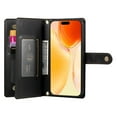 thumbnail image 3 of For iPhone 17 Pro Max 6.9-inch Wallet Case for Women Men Multi-Card Slots Zipper Pocket Lanyard Strap Wristlet Leather Phone Case,Black,For iPhone 17 Pro Max, 3 of 7