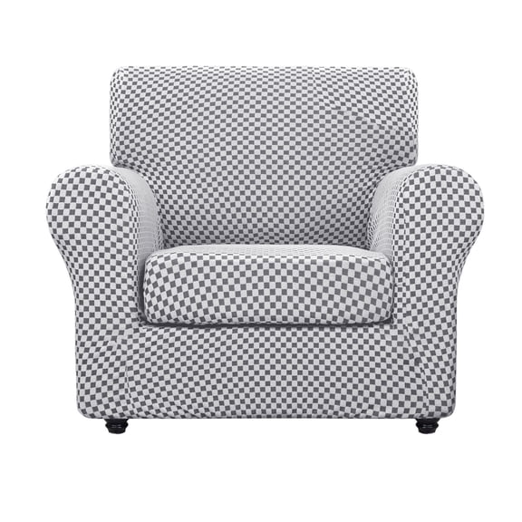 Dowbom 2 Piece Sofa Cover,Stretch Sofa Slipcover with separate cushion cover Furniture Protector Anti-Slip Anti-scratch Washable Jacquard Armchair Slipcover for Living Room Bedroom-A