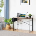 thumbnail image 3 of Giantex 40" Study Computer Desk, Industrial Home Office Writing Desk w/Storage Bag, Laptop Table for Living Room Bedroom, Rustic Brown, 3 of 8