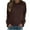 Brown, variant on QUYUON Black Sweatshirts for Women Winter Thin Sweatshirts Women Polyester Long Sleeve Crew Neck Solid Color Blouse Tops Style S-2104 Breathable Ladies Tops and Blouses Fitted Shirts Mint Green XL