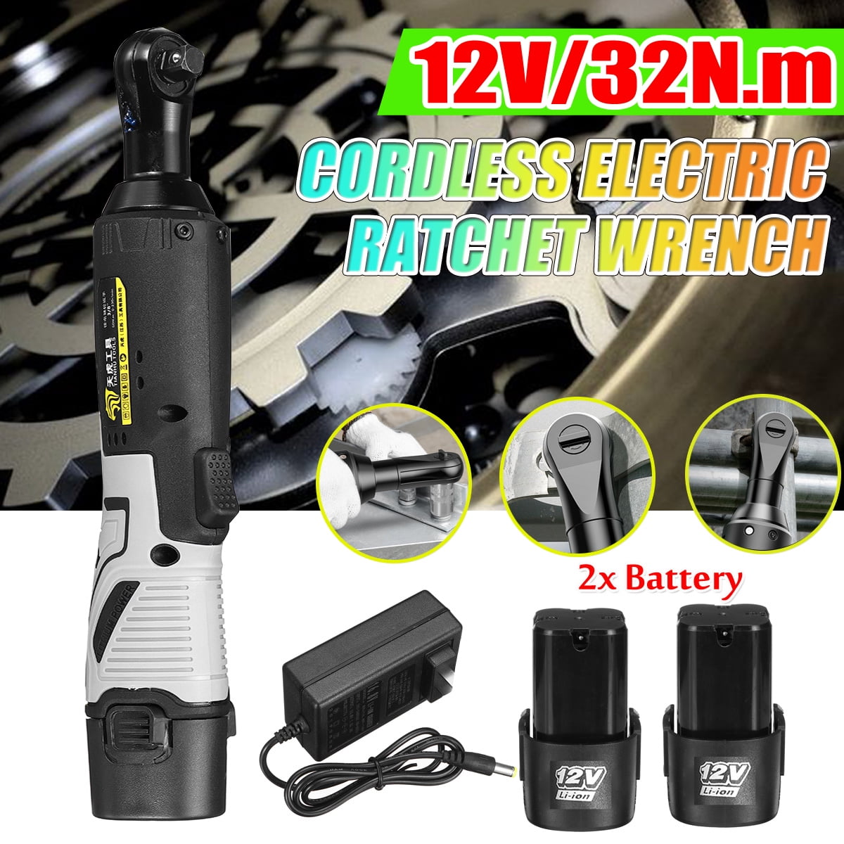 3/8" 32N.m 12V Cordless Electric Ratchet Socket Wrench,Spanner Gun