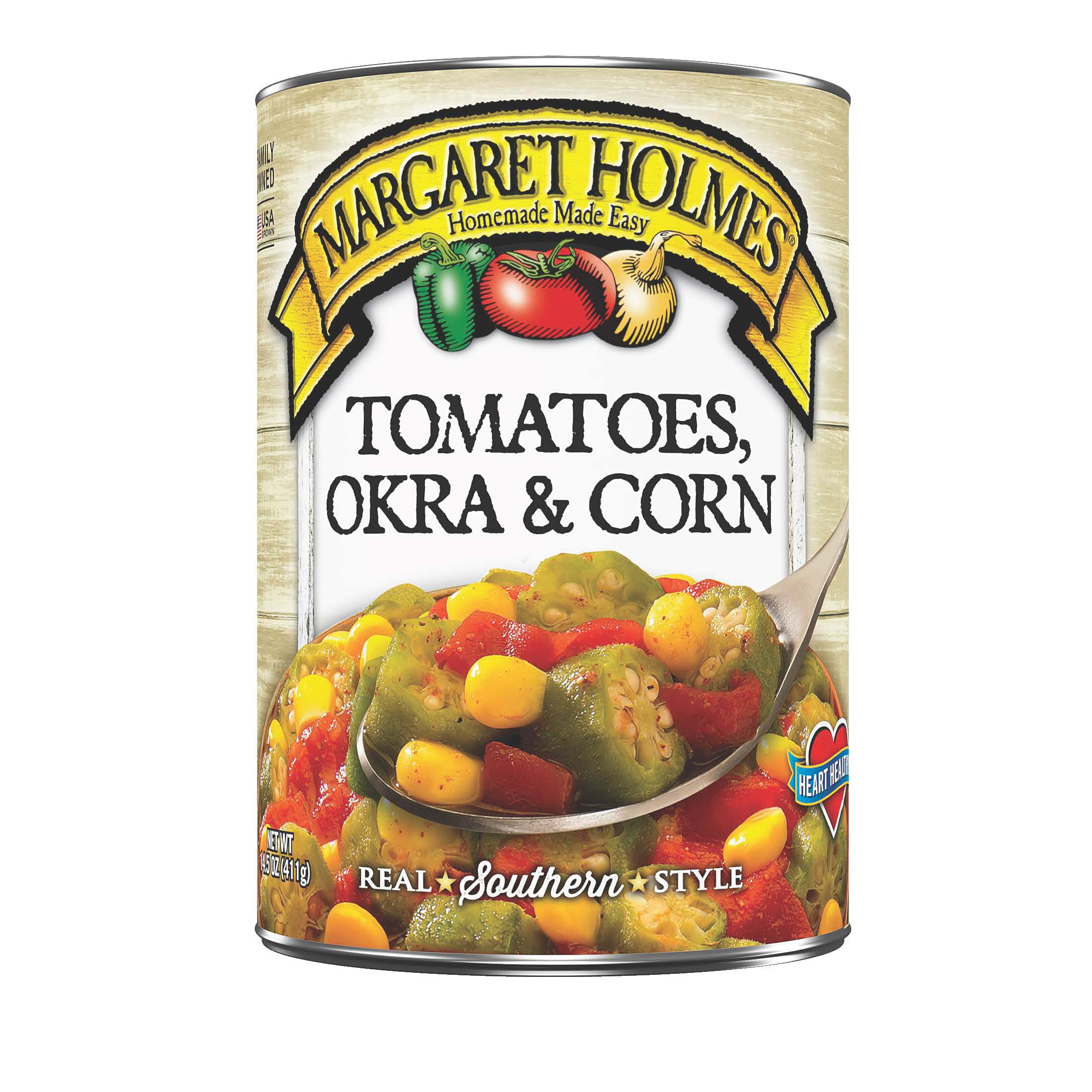 Margaret Holmes Canned Tomatoes, Okra and Corn, 14.5 oz