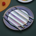thumbnail image 4 of ReaNea 10 Pairs Rainbow Reusable Chopsticks, Stainless Steel Metal Chop Sticks, Japanese Chinese Korean Chopstick 8.9", 4 of 8