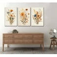 thumbnail image 4 of 3Pcs Neutral Beige Floral Plant Canvas Wall art Textured Flower Botanical Painting Picture Wall Decor Vintage Blossom Poster Prints for Living Room Bedroom Bathroom Decoration, 4 of 6