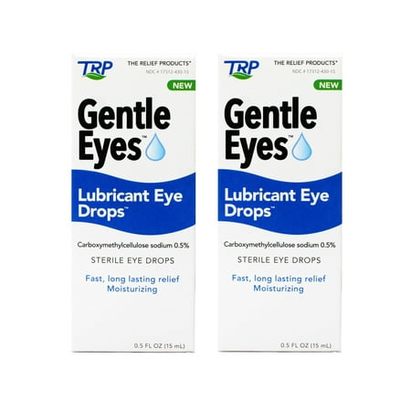 2 Pack - TRP Gentle Eyes Lubricant Eye Drops, Fast Long Lasting Relief, Moisturizing, 0.5 fl oz