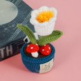 thumbnail image 1 of Crochet Potted Plants with LED Light Handmade Crochet Bellflower Mini Knitted Fake Flower Simulation Immortal Flower, 1 of 8