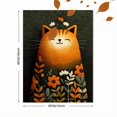 thumbnail image 3 of Green Orange Cat Illustration Canvas Happiness Quote Cottagecore Classroom Wall Decor, 3 of 8