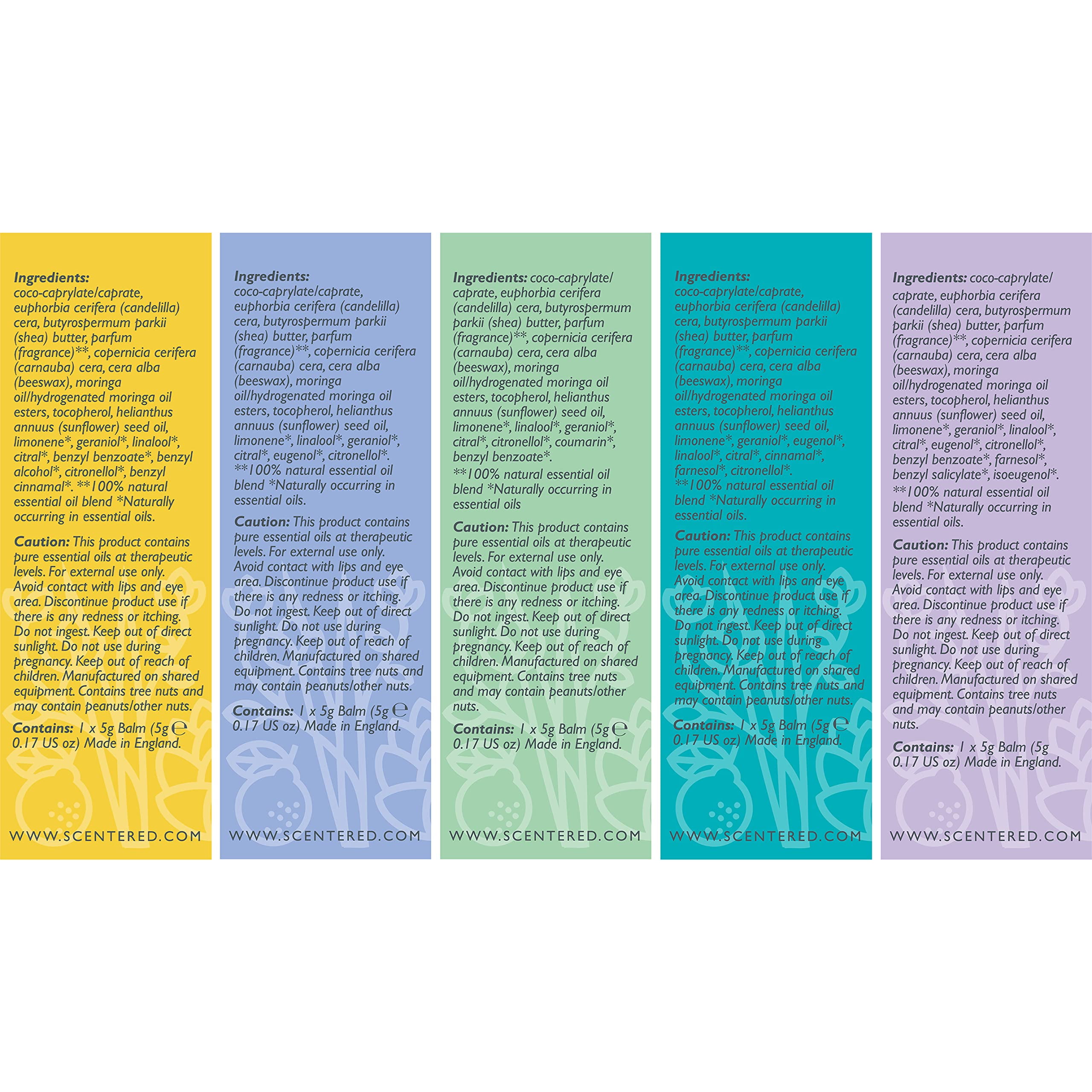 Scentered Aromatherapy Essential Oils Balm Gift Set - DAILY RITUAL - Sleep Well (5g) + 5 x Mini Balms: De-Stress, Focus, Happy, Escape & Love - Relaxing Gifts for Women