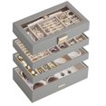 thumbnail image 1 of Joyero SONGMICS apilable de 4 niveles con tapa de cristal gris tórtola, 1 of 6